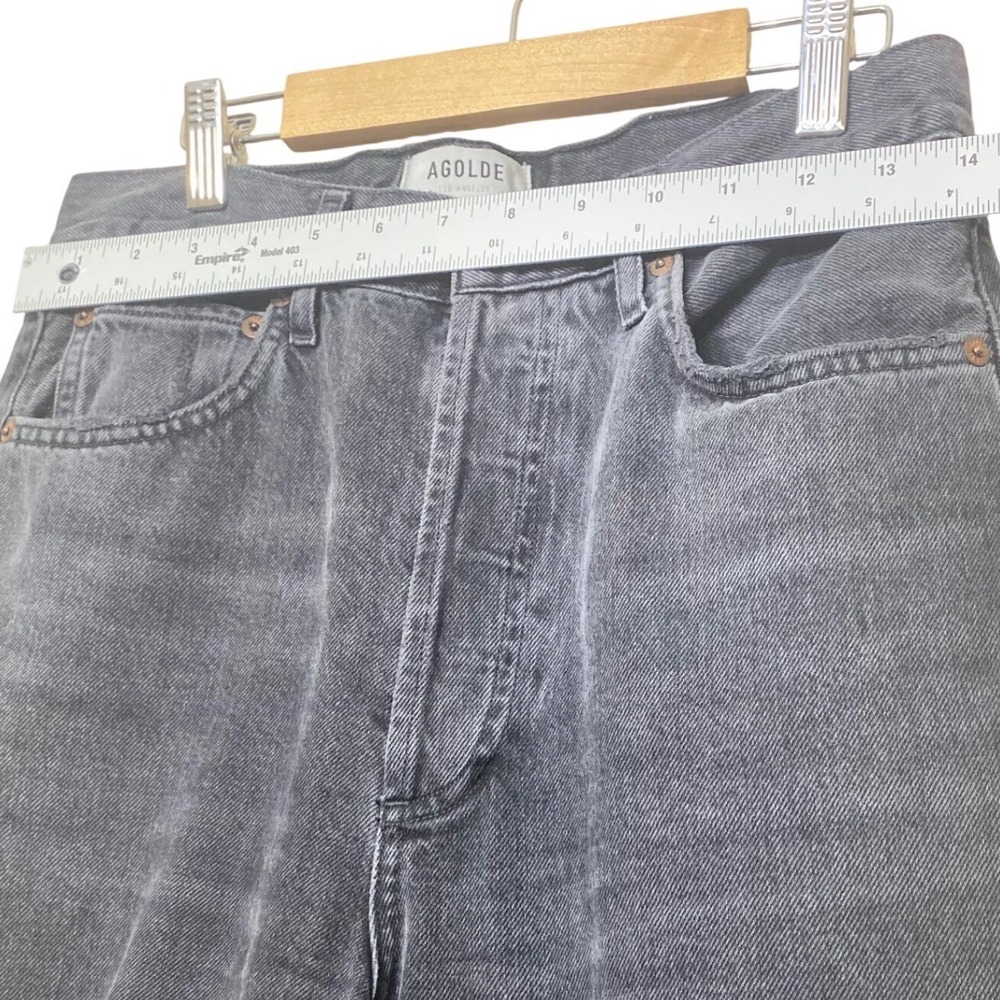 Agolde High Rise Straight Leg Distressed Jeans Faded Black‎ Size 27 - Picture 3 of 8